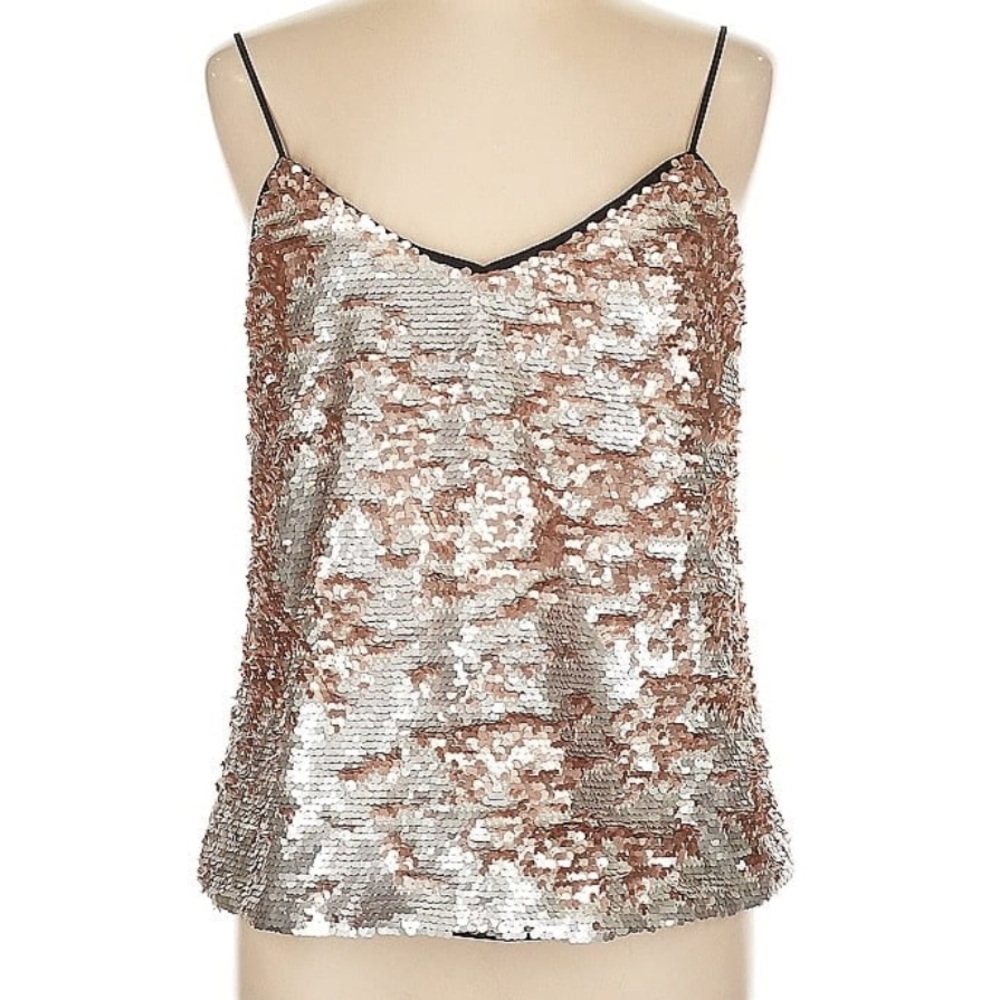 NWT 1.State camisole in cream and silver sequins - size small